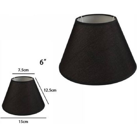 TrAdE Shop Traesio - Paralume Conico Cilindro Classico Ricambio Per Lampada E Applique In Tessuto Tnt - Nero -6" -