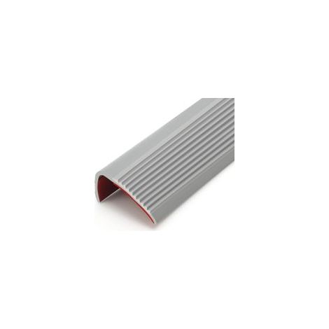Nez d'escalier antidérapant de 5 m En vinyle autocollant En caoutchouc PVC flexible 5 m x 25 mm Gris (1/5)