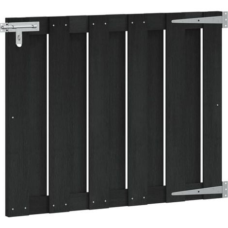 Portail de jardin 100 x 80 cm en WPC et alliage d'aluminium noir