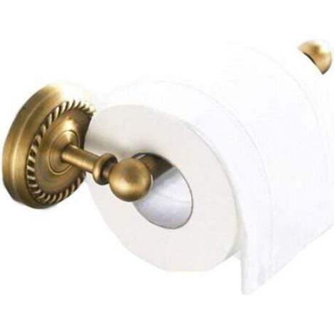 Enowelir Porte-Papier Toilette Mural Laiton Antique Support de Rouleau de Salle de Bain Rétro Porte-Rouleau de Papier WC avec Support pour téléphone portable (1/4)