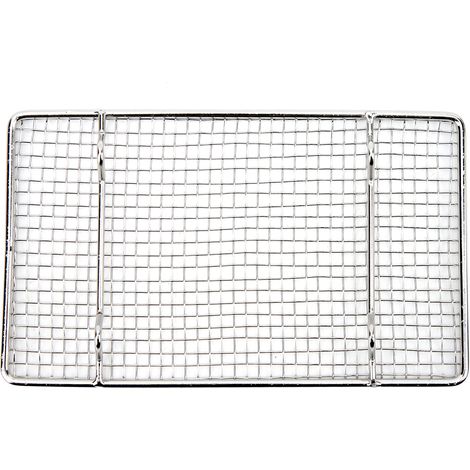 Grille de barbecue rectangulaire en acier inoxydable antirouille, compatible lave-vaisselle, pour grillades et cuisson au four.