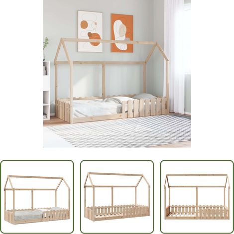 vidaXL Kieferbett - Kinderbett Hausbett 80x200 cm Massivholz Kiefer (1/5)