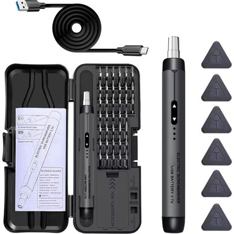 Tournevis électrique rechargeable multifonctionnel, conception légère, durable, en acier, adapté aux travaux de bricolage à domicile