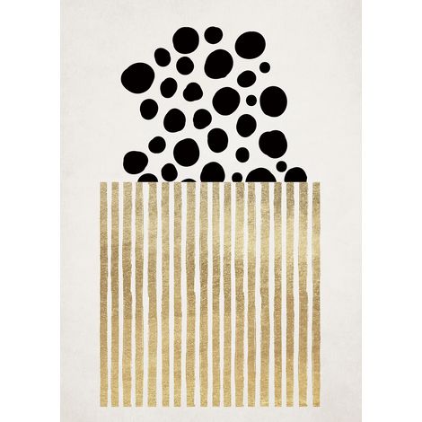 Papier peint panoramique pois noir Tapisserie panoramique tendance pour cuisine Papiers peints panoramiques rayures dorées (1/2)