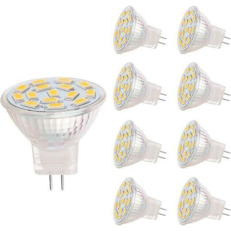 Lampes LED MR11, douille GU4.0, 3 W, correspondant à des lampes halogènes 20-30 W, 12 V AC/DC, 350LM, projecteur 120 °, éclairage sur rail, blanc chaud (3000K, 8 pièces) [Classe énergé (1/4)