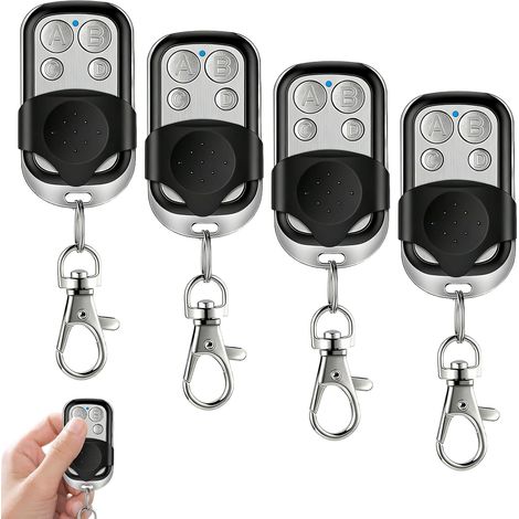 4 Pièces Télécommande, 4 Boutons Portail, 433,92 MHz Garage, Universel Porte