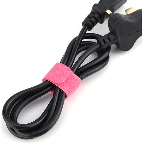 Lot de 50 attaches-câbles réutilisables roses (1/3)