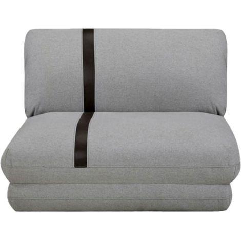 BASILUS - Chauffeuse Convertible Multipositions Tissu Gris Chiné avec bande Noire (1/5)