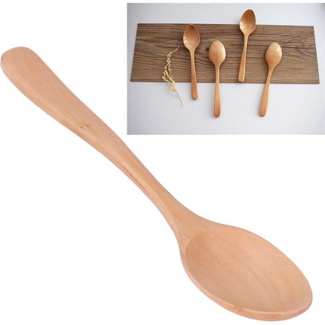 Cuillères couleur bois naturel, vaisselle de restaurant, style minimaliste japonais. (1/5)