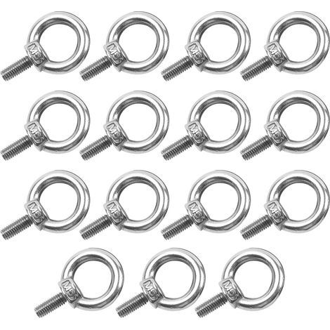 15 Boulons à Œillet M5, Acier Inoxydable 304, Tête en Œil de Bœuf, Pour Suspension et Fixation (1/5)