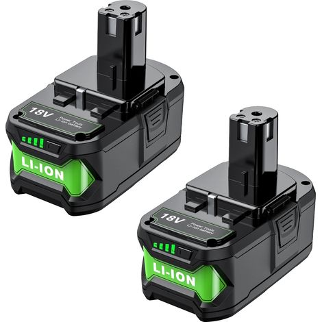 Remplacement de batterie, capacité 8000mAh, lithium-ion, compatible avec Ryobi, 2PCS 8.0 (1/2)
