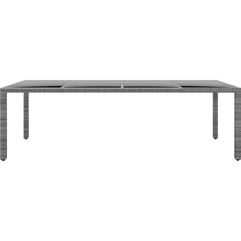Maison Exclusive - Gartentisch 250x100x75 cm Hartglas und Poly Ra