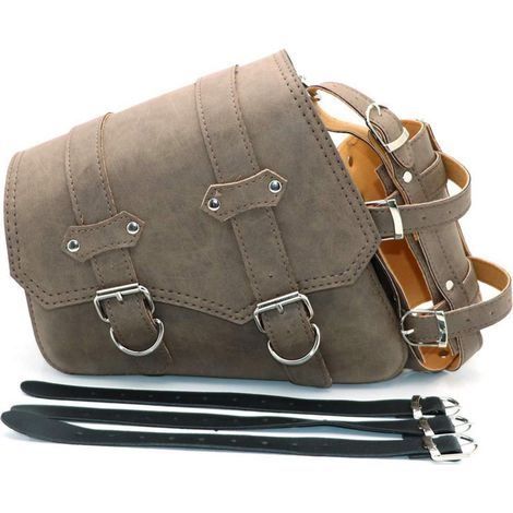Motorrad Satteltasche PU Leder Braun - Werkzeugtasche Seitentasche für Werkzeug & Kleinigkeiten (1/5)
