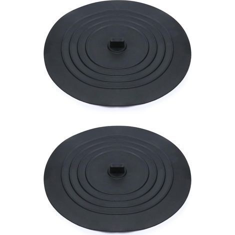 Lot De 2 Bouchons De Vidange en Silicone, Bouchons D'évier, Bouchon Baignoire, 15 cm, pour évier De Cuisine, Baignoire, Noir