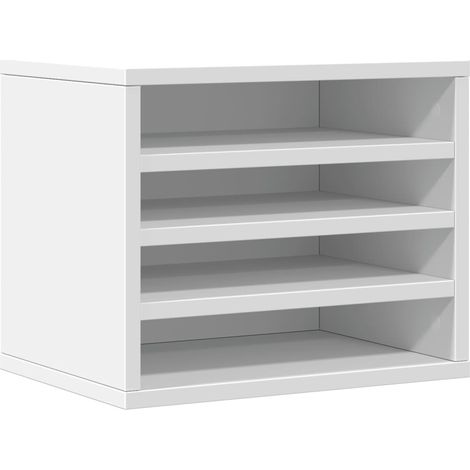Organisateur de bureau blanc 36x26x29,5 cm bois d'ingénierie