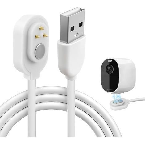 1 Câble Magnétique, 300cm, Résistant Intempéries, USB, Pour Caméra Arlo Ultra Pro Extérieur (1/5)