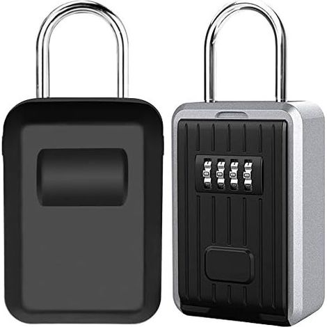 Secure Wall-Mounted Key Box with 4-Digit Combination Lock, Extra Large Outdoor Key Safe with Handle, XL Size Combination Key Box (1/5)