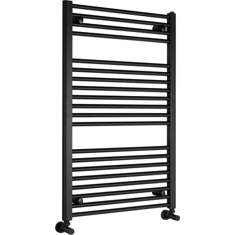 Radiateur de salle de bain DIRECT avec raccordement latéral 600x960mm, noir mat (1/4)