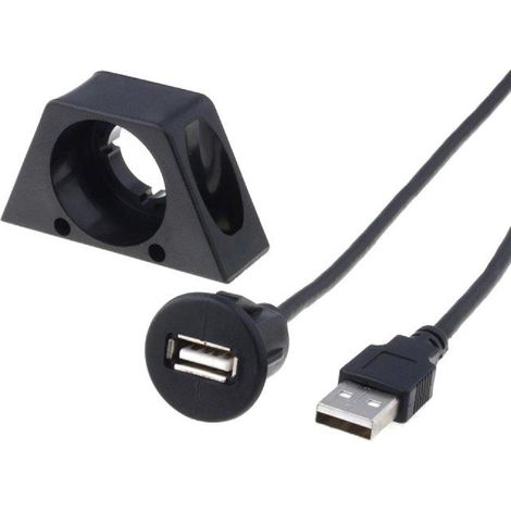 Rallonge USB - 2m - avec support de fixation (1/4)