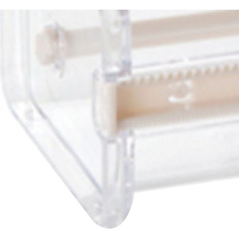 Ruban adhésif washi distributeur coupeur transparent 2 barres crantées ABS empilable support de ruban pour rangement beige (1/4)