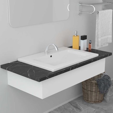 Lavabo encastré 61 x 39,5 x 18,5 cm Céramique Blanc (1/5)