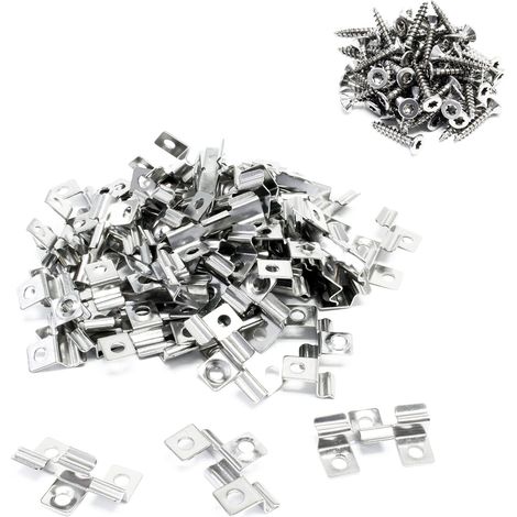 Wiltec 50 Clip di fissaggio per listoni da pavimento esterno 8 mm Decking 60 viti 3,5x20 mm