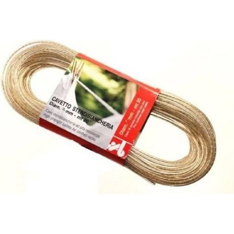 Trade Shop - Wäschetrocknerseil, 20 m, 3 mm Durchmesser, Wäsche, Kleidung, kunststoffbeschichtetes Stahlkabel -