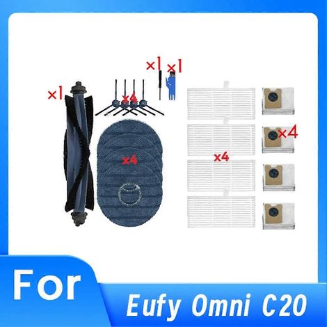 19 pièces de rechange pour aspirateur Eufy Omni C20 : brosse principale, filtre HEPA, lingettes de nettoyage, etc. (1/5)