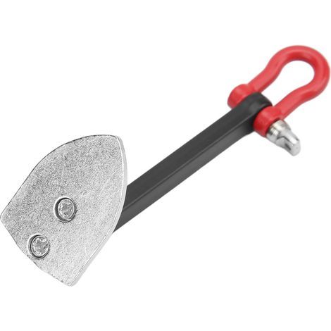 Crochet de remorquage en alliage d'aluminium pour voiture RC 1/10, ancre de treuil anti-corrosion pour modèles tout-terrain, finition noir argenté (1/5)