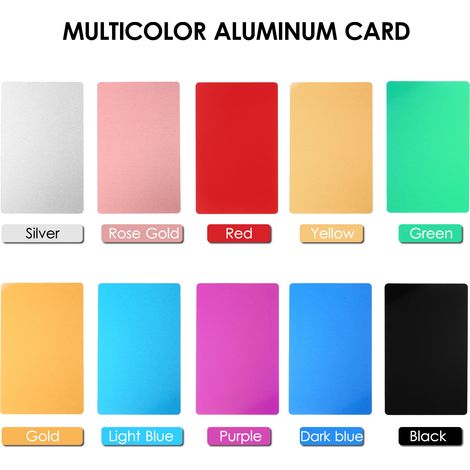 Cartes de visite en aluminium multicolores, gravure Laser vierge, étiquettes métalliques, matériaux pour graveur CNC, bricolage (1/5)