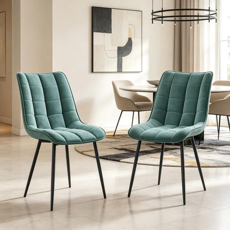 Sillas de ocio, sillas de comedor cómodas, sillas tapizadas elegantes, sillas refinadas, sillas, sillas tapizadas (solo con 2 sillas de comedor) (1/5)