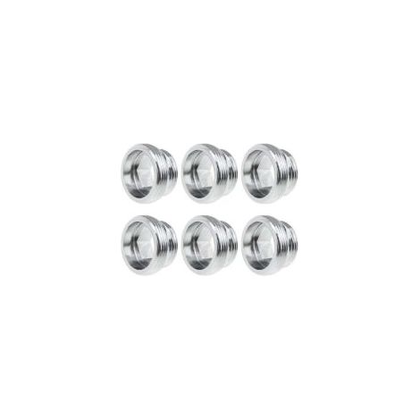 Adaptadores de grifo de metal plateado de 6 piezas, conectores de aireador de grifo M20 a M25 con rosca externa y junta de goma - para grifos de cocina y baño - Crezuo (1/4)