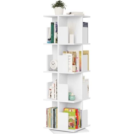 Bibliothèque rotative - 0040SHG53 - 4 Niveaux - MDF - 39x39x128cm - Bureau (1/4)