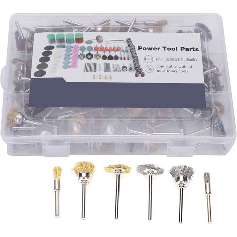 Brosse Metallique Laiton 138Pcs Accessoires Perceuse Rotative Outils de Nettoyage Anti-Rouille pour Meulage Polissage (1/5)