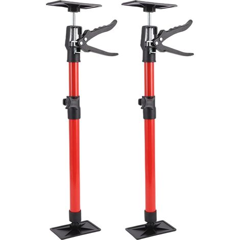 2 Pièces Support pour Plafonds Télescopique, Hauteur Réglable pour Support Sécurisé des Plafonds et Pentes, Étais de Construction avec Charge Max 40 kg rouge (30-59 cm)