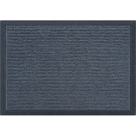 Relaxdays polypropylene doormat, striped, weatherproof, non-slip, indoor & outdoor doormat, dirt-trapping mat, grey (1/5)