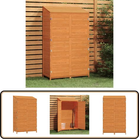 Remise de jardin Marron 102x52x174,5 cm Bois de sapin solide - Abris De Jardin - Remise De Jardin - Abri De Jardin Bois - Cabane De Jardin - Stockage Exterieur