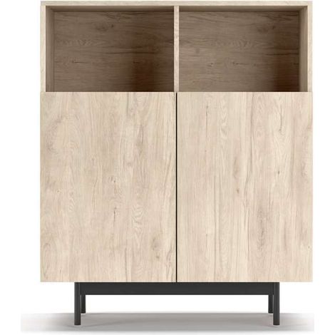 Mueble auxiliar modelo-602-2 acabado roble, 110 cm (alto) x 90 cm (ancho) x 34 cm (prof.) (1/3)