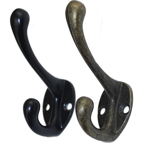 Ganchos de pared retro, ganchos metálicos vintage para sombreros, para baño, cocina, oficina, dormitorio (negro) (1/3)
