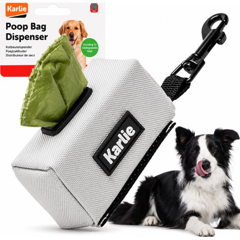 Porta sacchetti per deiezioni canine Karlie + 15 sacchetti organici con moschettone, grigio (1/5)