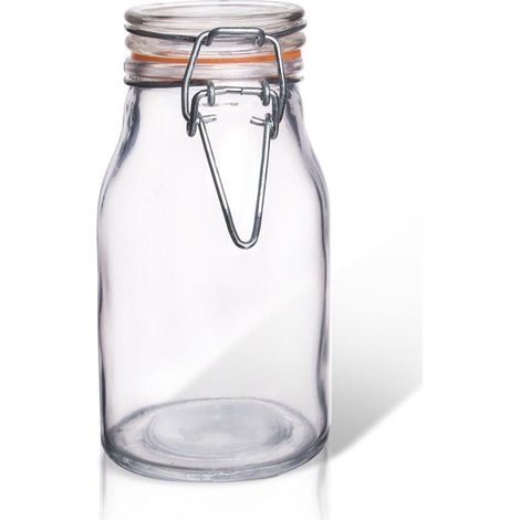 Barattolo in vetro brevettato con clip da 200 ml (1/3)