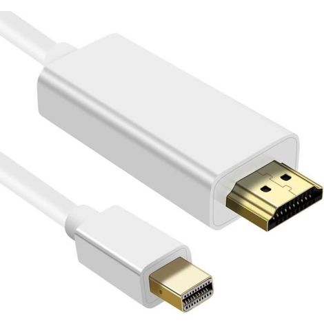 Câble Mini DisplayPort vers HDMI - Haute Résolution 4K - 1.8m - Blanc - Transmission audio et vidéo