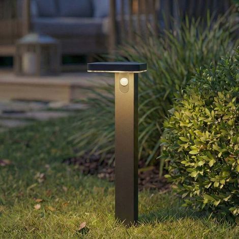 [NEUWERTIG] B-Ware Prios Wegeleuchte Gartenlampe LED Solarleuchte Sensor Tarlson schwarz 78,5 cm (1/2)