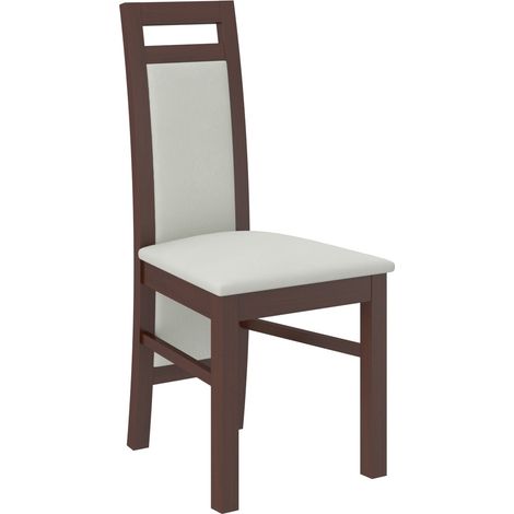 Chaise bois Noyer foncé et tissu tissu Mouka-Tissu 27101 (1/4)