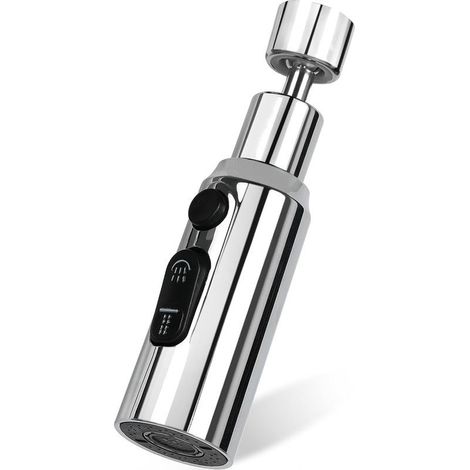argent， Aérateur de Robinet 3 Modes Rotatif 360° Tête Douchette Evier Cuisine Brise Jet Robinet Cuisine D'eau Pour Robinet Embout Robinet Cuisine Adaptateur Mousseur Robinet (1/5)