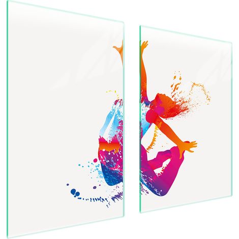 Assiette de protection en verre pour la cuisine 65x52 blanche (1/5)