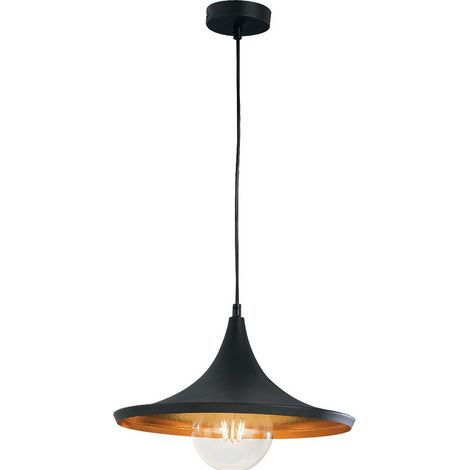 "Lampadario a sospensione BROADWAY in metallo nero" (1/3)