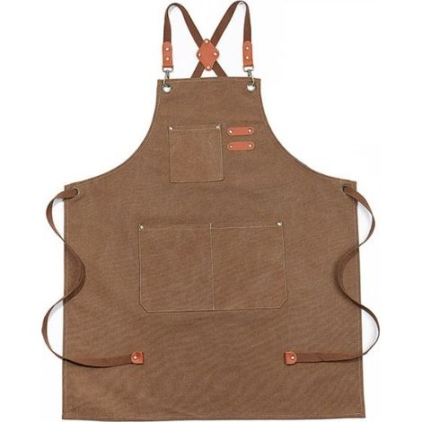 1 tablier en denim, réglable avec bretelles croisées, poches multi-outils, pour cuisine et jardinage (1/5)