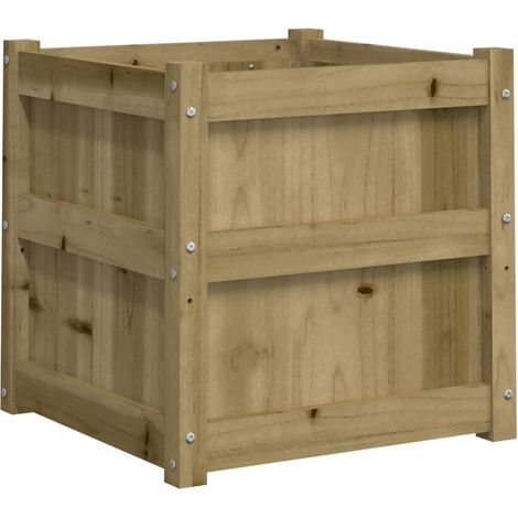Vassoio per fioriera aiuola rialzata piante fiori terrazza giardino 50 x 50 x 50 cm legno di pino impregnato marrone 020037664