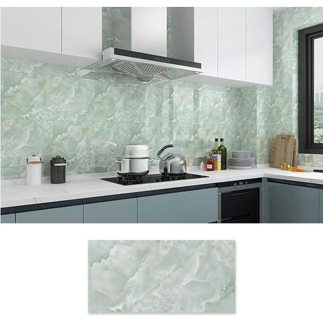 Crédence Adhésive 3D Losange Effet Pierre Bleue Lot de 5 Revêtements Muraux Imperméables Imitation Pierre Naturelle pour Rénovation Décorative (1/5)